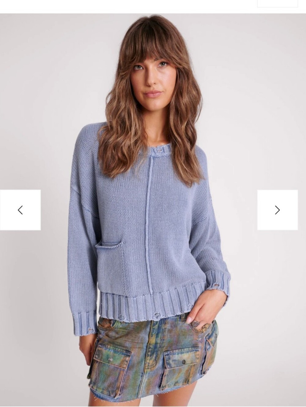 One Teaspoon Women's Acid Washed Oversized Pocket Sweater